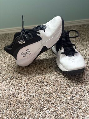 Under Armour Kids Black & White Basketball Shoes